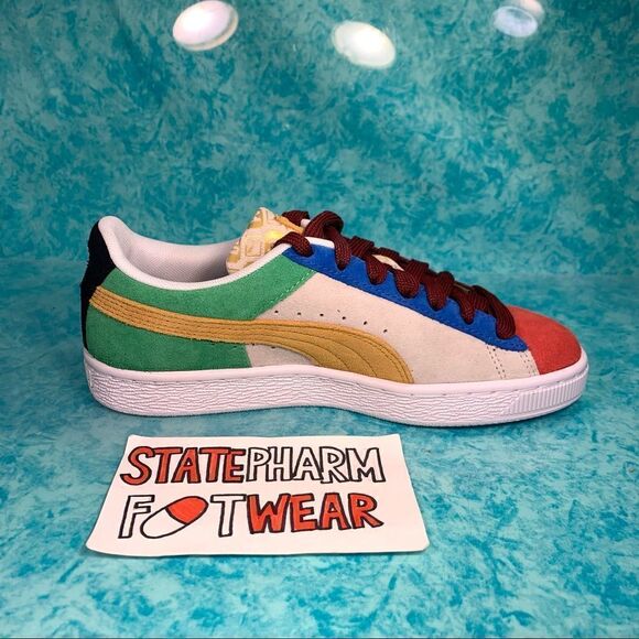 Puma Suede Classic Jr Multi Color Women’s Low Top Shoes Sneakers - Picture 4 of 7